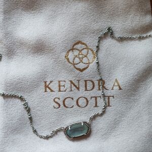 Kendra Scott Silver Elisa Necklace with Light Blue Illusion Pendant